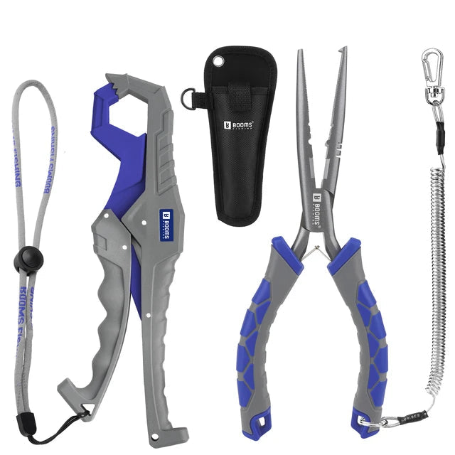 Fishing Heavy-Duty Pliers & Fish Gripper Set with Lanyard & Sheath