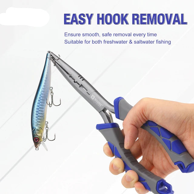 Fishing Heavy-Duty Pliers & Fish Gripper Set with Lanyard & Sheath