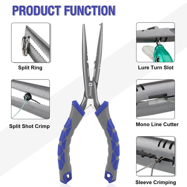 Fishing Heavy-Duty Pliers & Fish Gripper Set with Lanyard & Sheath