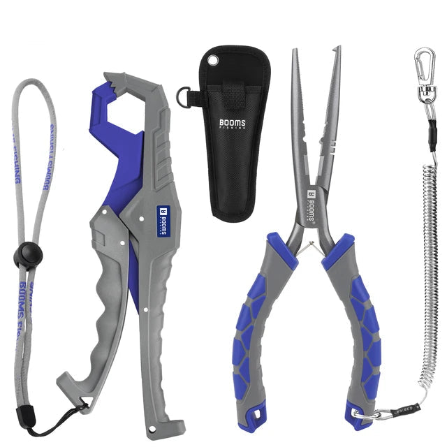 Fishing Heavy-Duty Pliers & Fish Gripper Set with Lanyard & Sheath